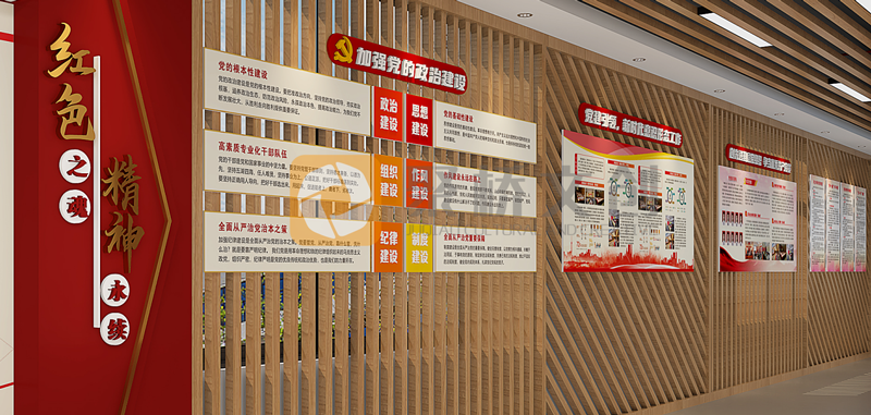 黨建展館分為幾部分內容？