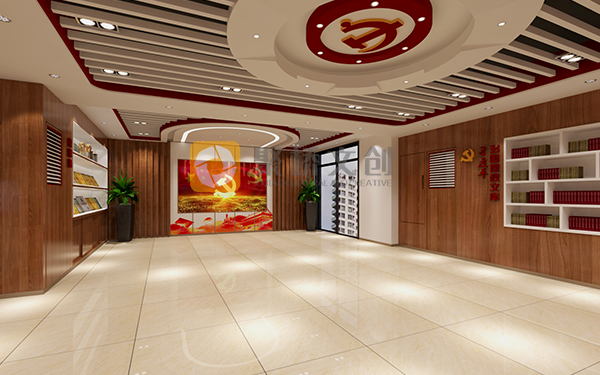 智慧黨建展廳設計效果圖+平面布置圖，創新設計理念